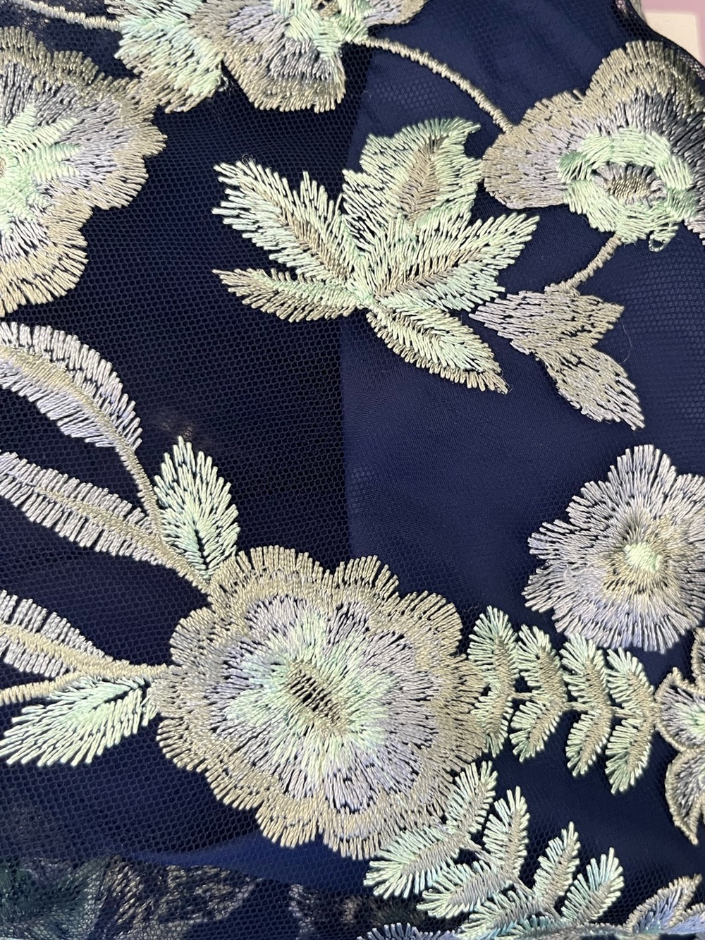 JS Collections Navy Dress with Gold Floral Lace NEW $288 size 18 wedding bride - Picture 3 of 4